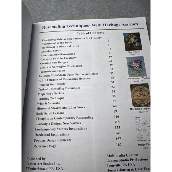 Rosemaling Techniques Heritage Acrylics Jansen Art Studio Book - Picture 5 of 16